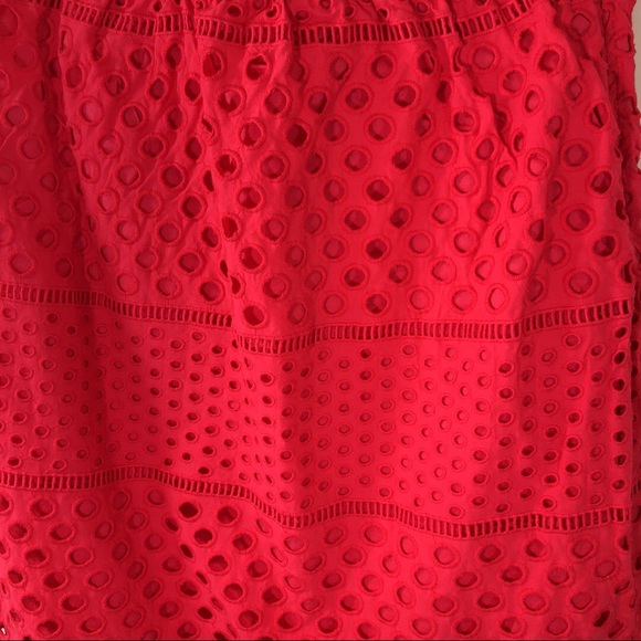 Loft Petites Eyelet Lace skirt 0 petites Red/Pink - Picture 3 of 7